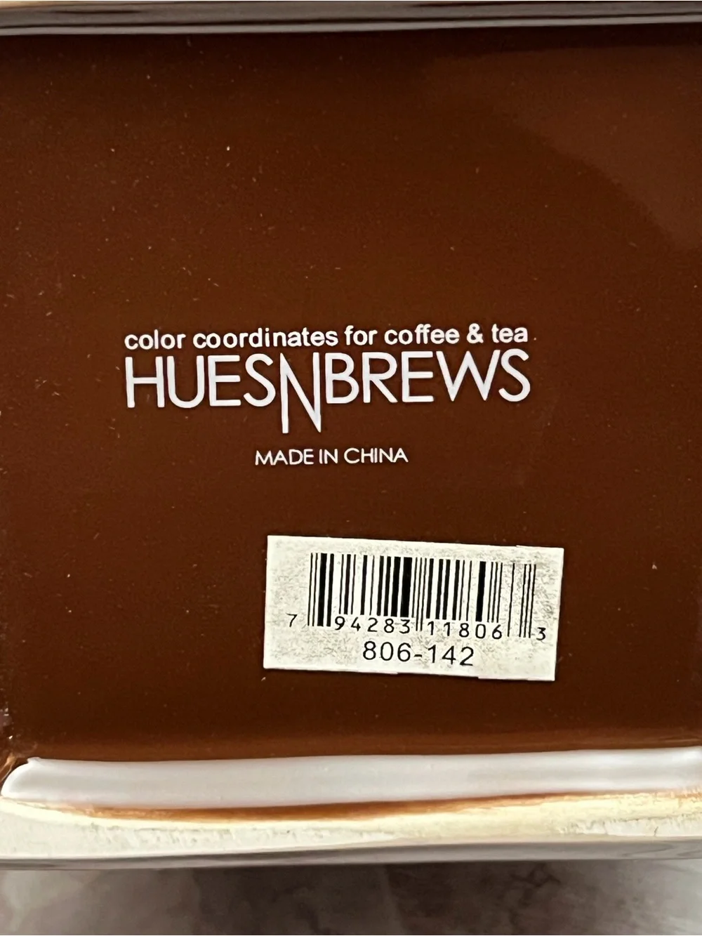 HuesNBrews Ceramic Coffee Grinder Canister Manual Hand Crank Brown New in Box